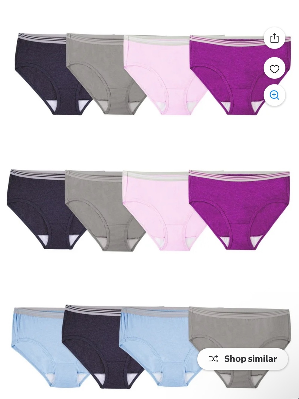 Fruit of the Loom Women's Cotton
Bikini Underwear, 12-Pack size 7 new